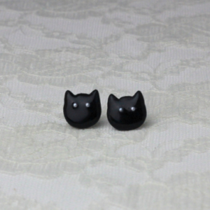 Dot-Eye Black Cat Studs | Bloom & Gloom
