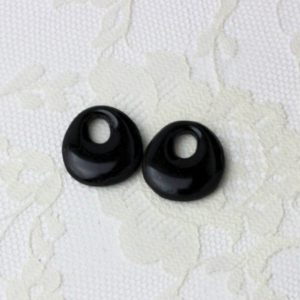 Glossy Noir Donut Hoop Charms | Bloom & Gloom