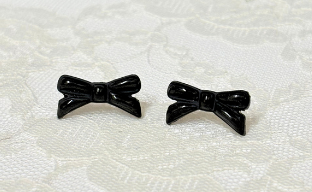 Black Velvet Bow Studs | Bloom & Gloom Collection