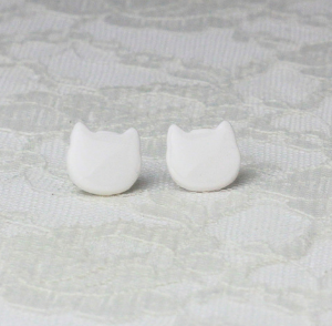 Porcelain Kitty Studs | Bloom & Gloom
