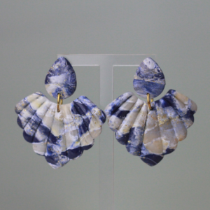 Deep Ocean Marble Fan Dangles