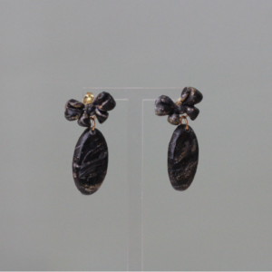 Midnight Ribbon Marbled Dangles