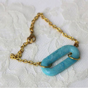 Ocean Marble Focal Link Bracelet