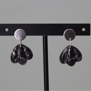 Obsidian Shell Marbled Dangles