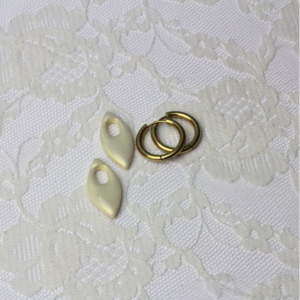 Vanilla Petal Hoop Charms