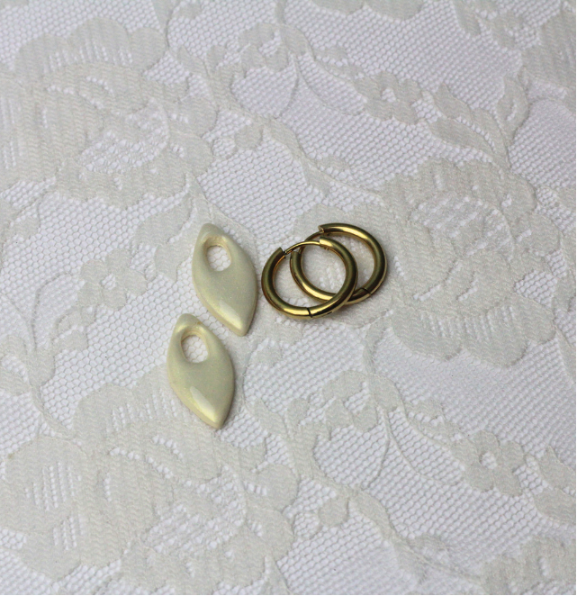 Vanilla Petal Hoop Charms