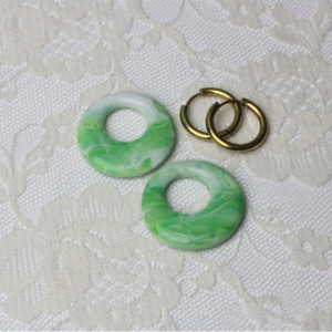Matcha Swirl Donut Hoop Charm