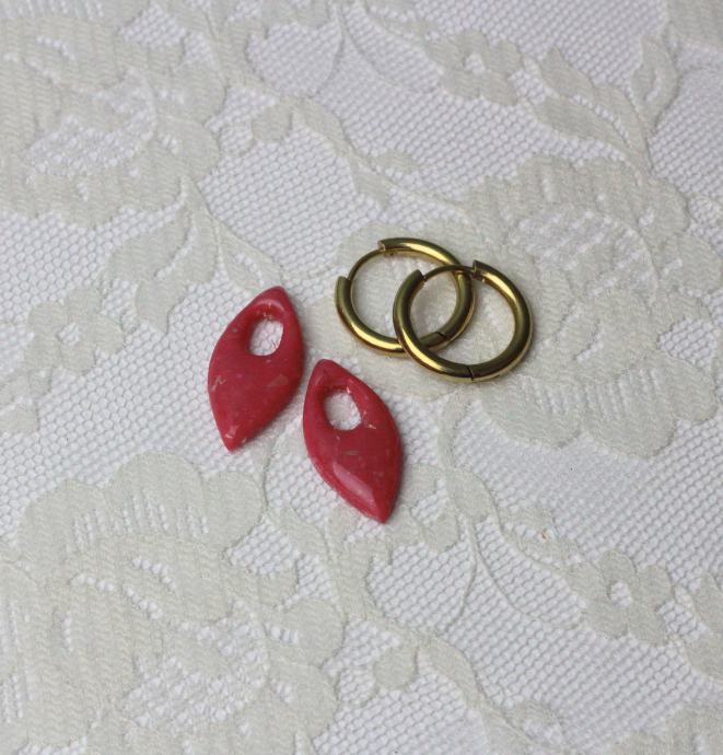 Dragonfruit Petal Hoop Charm