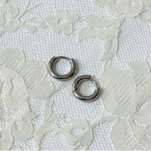 Classic Silver Huggie Hoops