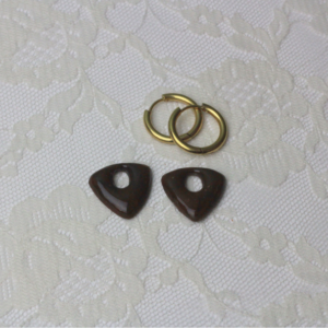 Mocha Bean Triangle Hoop Charm