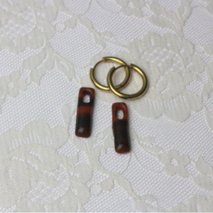 Tiger’s Eye Bar Hoop Charm